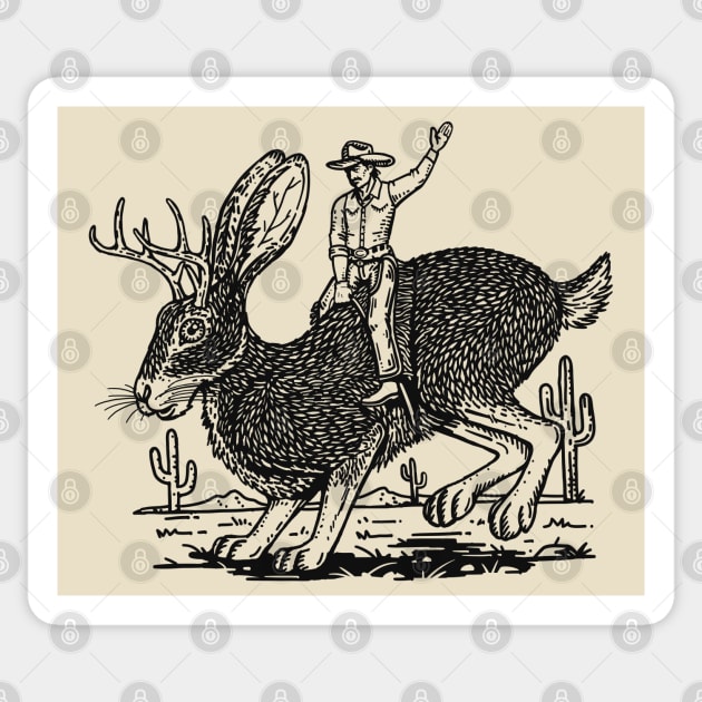 Jackalope Rodeo Sticker by Dima Kruk